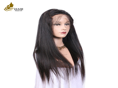 100% rambut manusia perawan wig renda depan