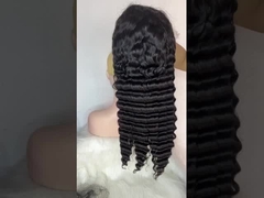 13*6 HD renda depan gelombang dalam hitam alami rambut manusia perawan depan renda wig