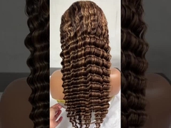 Piano 4 27 gelombang dalam bagian depan renda 13 * 4 rambut manusia perawan depan renda wig