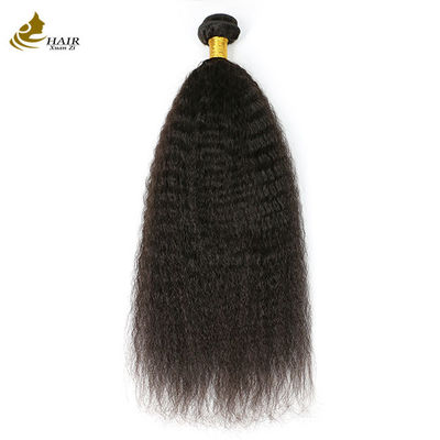 Peruvian Kinky Virgin Human Hair Bundles Ekstensi lurus