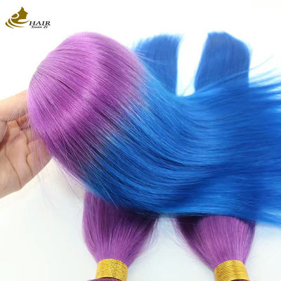 Customized Bulk Curly Human Hair Ombre Extensions Bundle Dengan Penutupan