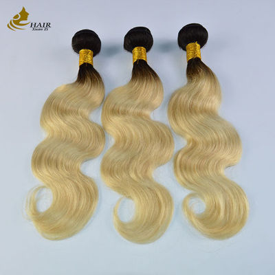 613 Blonde Virgin Human Hair Bundles Weft Extensions Dengan Penutupan Dengan Pengiriman Cepat