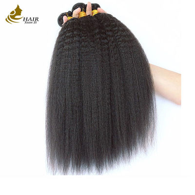 Brazil Menenun Yaki Rambut Manusia Lurus Kinky Rentang Bundel tebal Bundel