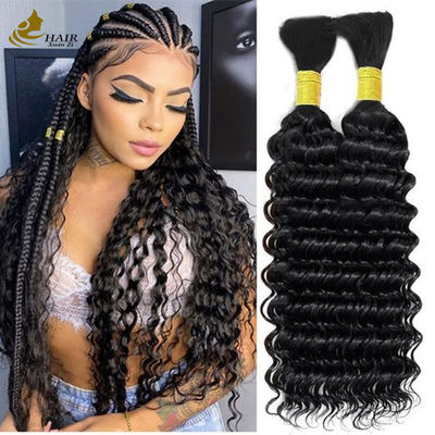 kualitas  8-30 Inches Human Hair Bulk Deep Wave Customizable Weight For Natural Appearance pabrik