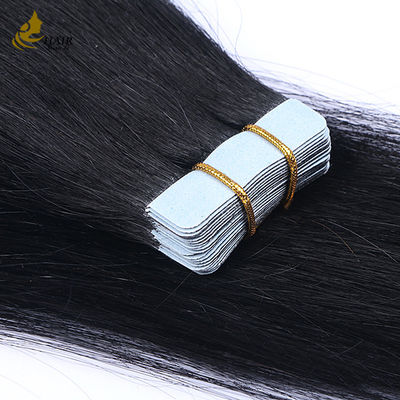 Kutikul Selaras 16 Inci Pita Di Ekstensi Rambut Virgin Remy Wigs Hitam
