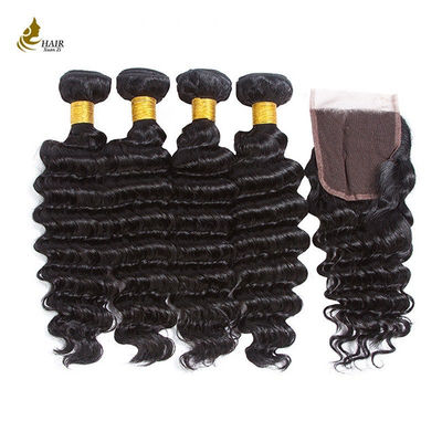 Unprocessed Peruvian Loose Wave Bundles Rambut Manusia 30 Inch