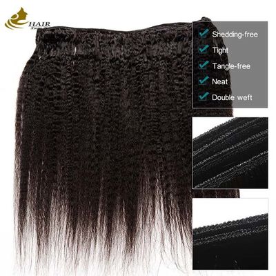 Peruvian Kinky Virgin Human Hair Bundles Ekstensi lurus