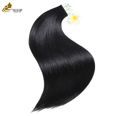 Black Invisible Tape In Hair Extensions Satu Sisi 100g Ekstensi Rambut Manusia Perawan