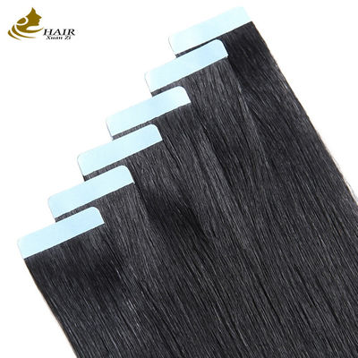 Black Invisible Tape In Hair Extensions Satu Sisi 100g Ekstensi Rambut Manusia Perawan
