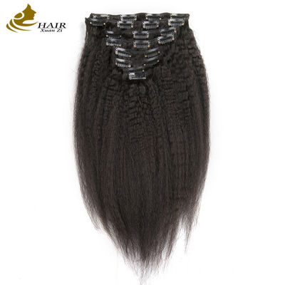 Ekstensi Rambut Hitam Alam Weave Clip In Long Kinky Langsung ODM