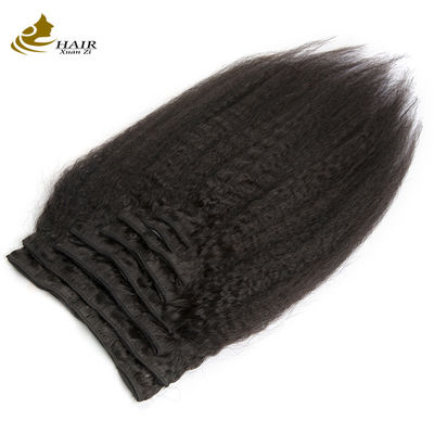 Ekstensi Rambut Hitam Alam Weave Clip In Long Kinky Langsung ODM