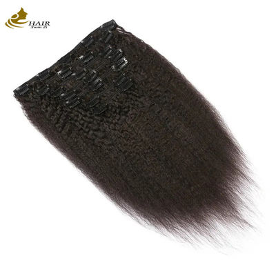 Yaki Kinky Malaysian Weave Hair Seamless Clip In Extensions 7 pcs