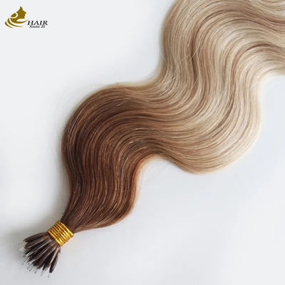 Ekstensi Rambut ODM Nano 100% Rambut Manusia Badan Gelombang Ekstensi Rambut Manusia