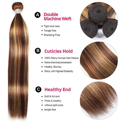 Piano 4/27 Ombre Ekstensi Rambut Manusia Menonjolkan Rambut Manusia