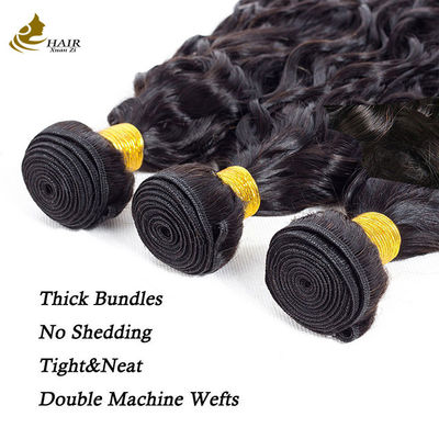 Natural Black Water Wave Perawan Rambut Manusia Bundel
