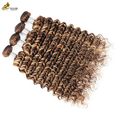 Piano 4/27 Ombre Ekstensi Rambut Manusia Deep Wave Bundle Rambut