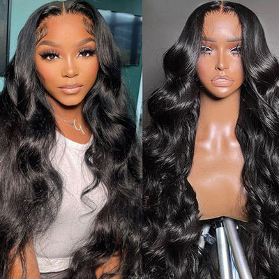 Bahan Rambut Manusia Rambut Manusia renda wig 14 "-30" dengan tali yang dapat disesuaikan