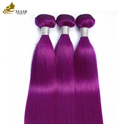 Bundel Lurus Rambut Manusia Ungu Ekstensi pakan Rambut Manusia Perawan