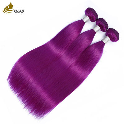 Bundel Lurus Rambut Manusia Ungu Ekstensi pakan Rambut Manusia Perawan