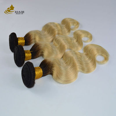 613 Blonde Virgin Human Hair Bundles Weft Extensions Dengan Penutupan Dengan Pengiriman Cepat