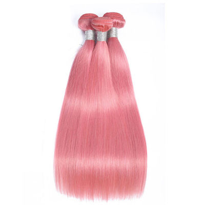100% Pabrik Grosir Unprocessed Pink Human Hair Weaves Bundles