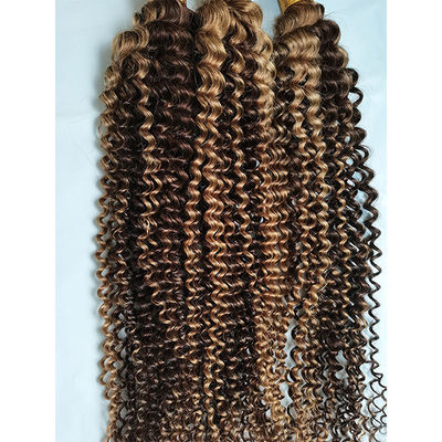 Rambut Kinky Curl Bundles P4/27 Ombre Ekstensi Rambut Manusia Weft Rambut