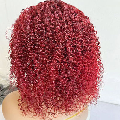 Warna Bob Bagian Depan Wig renda 13X4 Bagian Depan Wig renda Curl rambut manusia Wig renda 180%