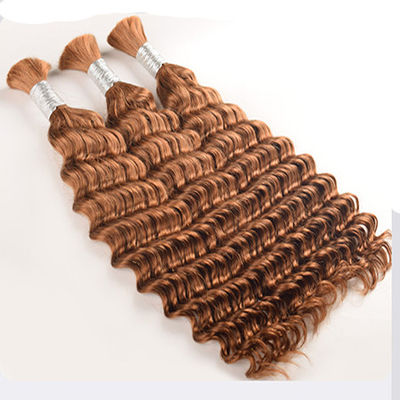 Double ditarik Deep Wave Human Hair Bulk untuk memintal Hitam alami