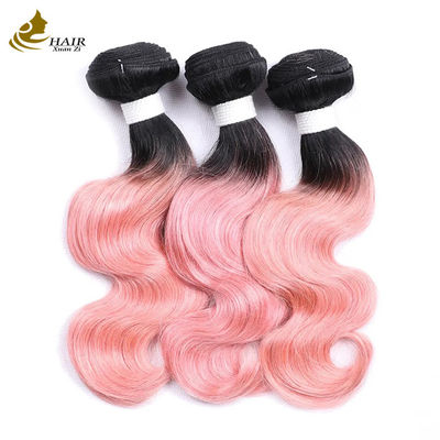 Harga Pabrik Rambut Manusia Perawan India mentah 1b/Rambut Manusia Bundel Body Wave Warna Pink