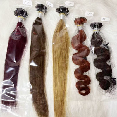 Bundel tenun ekstensi rambut manusia Ombre grosir lurus Brasil yang belum diproses