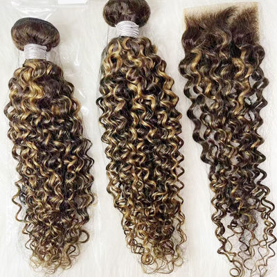 Bundel tenun ekstensi rambut manusia Ombre grosir lurus Brasil yang belum diproses