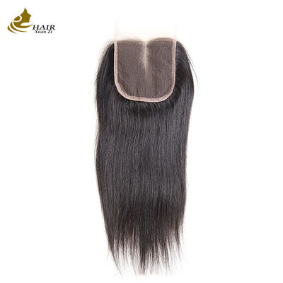 100% Rambut Manusia 4*4 Tutup renda Warna alami Tutup renda lurus Brasil