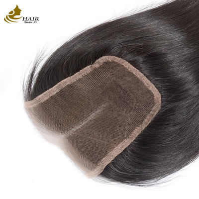 100% Rambut Manusia 4*4 Tutup renda Warna alami Tutup renda lurus Brasil
