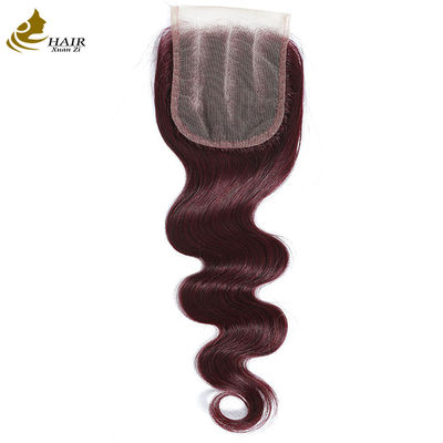 Virgin Ombre 99j Body Wave Rambut Manusia Tirai Tutup Dengan Rambut Bayi