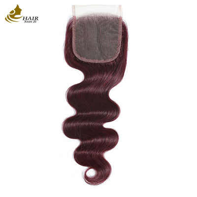 Virgin Ombre 99j Body Wave Rambut Manusia Tirai Tutup Dengan Rambut Bayi