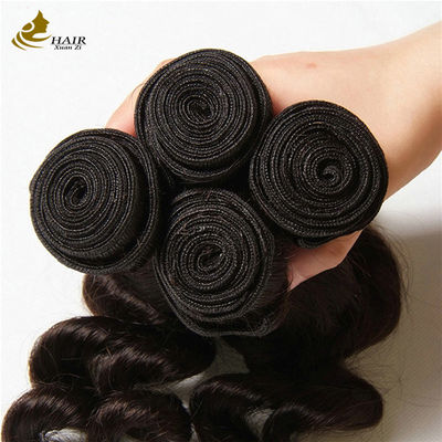 100% Remy Rambut Perawan Manusia Ekstensi Rambut Brasil Double Ditarik Rambut Manusia Weft