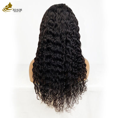 4*4 Frontal renda rambut manusia perawan hitam natural curl wig dengan anti slip strip
