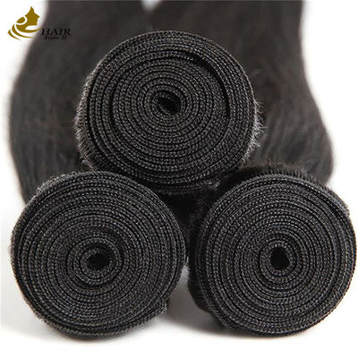 Tidak Menumpahkan Perawan Rambut Manusia Rambut Lurus Mesin Weft Rambut Ganda Weft