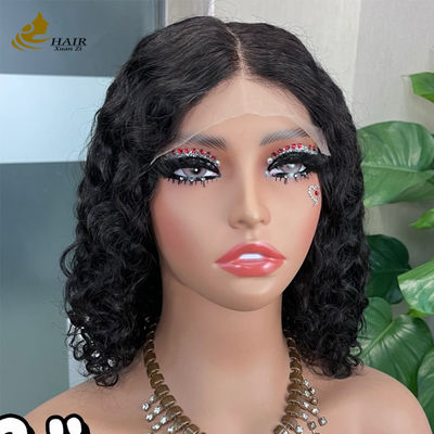 12 Inch Glueless 5 * 5 Front renda rambut manusia wig Air Wave Glueless Sutra Top Full renda wig