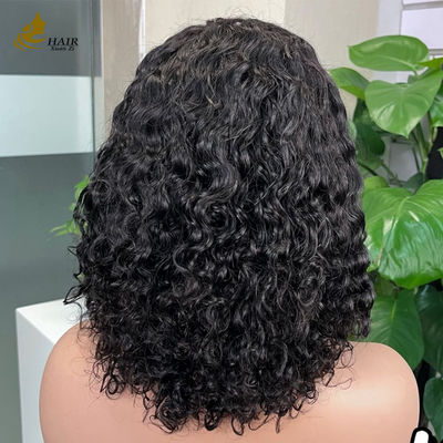 12 Inch Glueless 5 * 5 Front renda rambut manusia wig Air Wave Glueless Sutra Top Full renda wig
