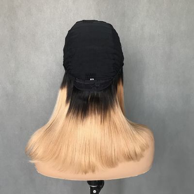 U Part Wig T1b/27 Warna Pemula Friendly Straight Glueless Protective Style Rambut Manusia Wig 150% Densitas