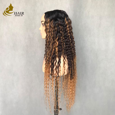 U / V Bagian Wig Rambut Manusia Dengan Klip Super Nyaman