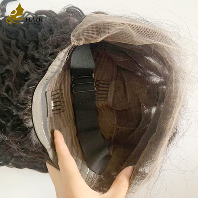 Kepadatan 250% 20 inci Gelombang Air Hitam Alami HD 13*6 Wig Renda Penuh Tanpa Lem dengan garis rambut alami