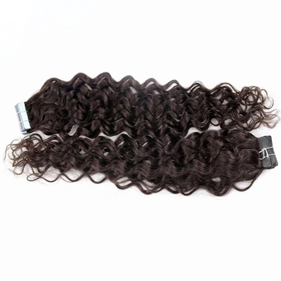 20 inci Natural Black Water Wave Tape Dalam Ekstensi Rambut Manusia
