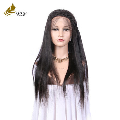 Rambut Manusia Disesuaikan Bagian Depan Wig renda alami Hitam Rambut Manusia lurus Wig