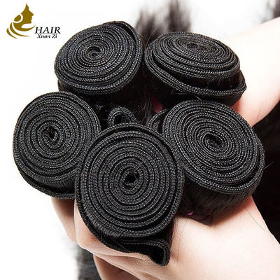 Rambut manusia sutra lurus bundel ekstensi berwarna 1B Hitam alami