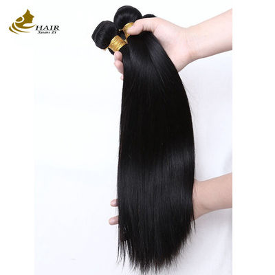 Rambut manusia sutra lurus bundel ekstensi berwarna 1B Hitam alami
