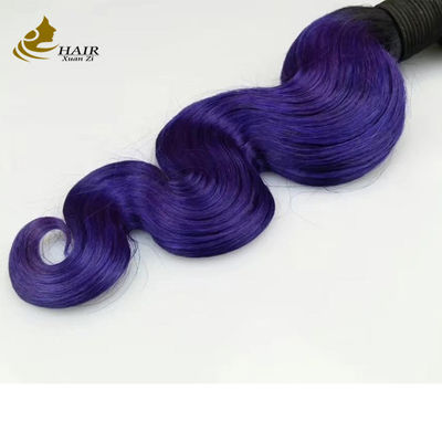 Ungu Ombre Gelombang Ekstensi Rambut Manusia 26 Inci Kinky Curly