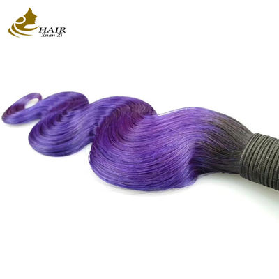 Ungu Ombre Gelombang Ekstensi Rambut Manusia 26 Inci Kinky Curly