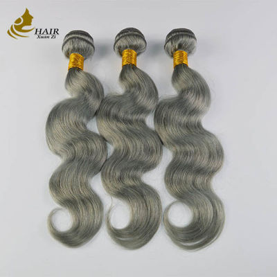 Grey Ombre ekstensi rambut manusia bundel 26 inci dengan penutupan